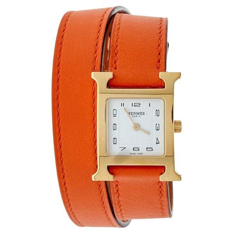 bracelet montre cuir femme hermes|hermes bracelet leather women's.